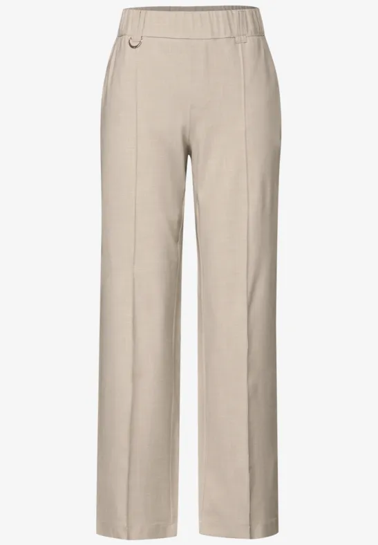 Pantalon droit mélangé sheer beige mel.