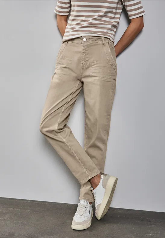 Jeans en coupe casual Beige Washed