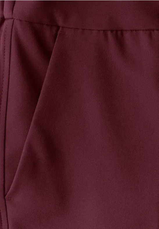 Twill broek met rechte pijpen dark cherry red