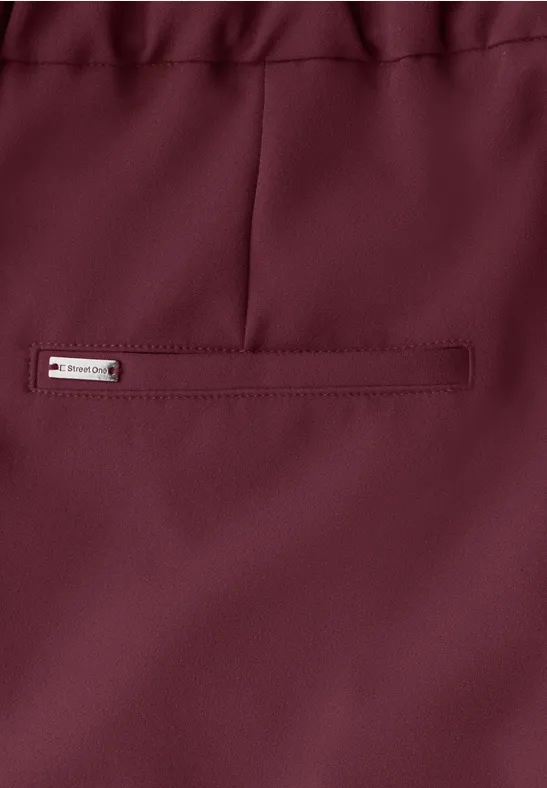 Twill broek met rechte pijpen dark cherry red