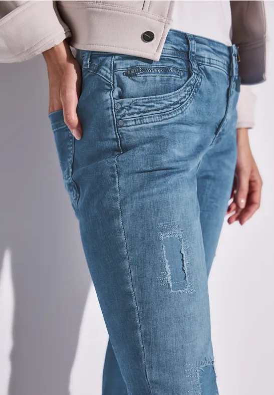 Jeans im Destroyed-Look Light Blue Destroy Wash