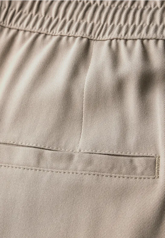 Wide Leg Twill Pantalon safari beige
