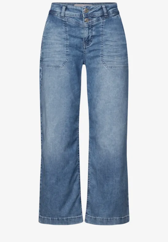 Wide Leg Jeans Medium Blue Random