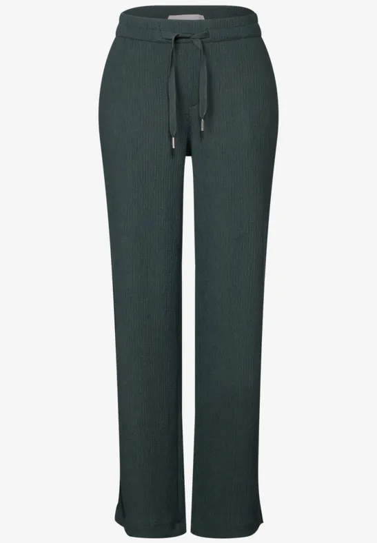 Wide Legs broek met structuur marshy green