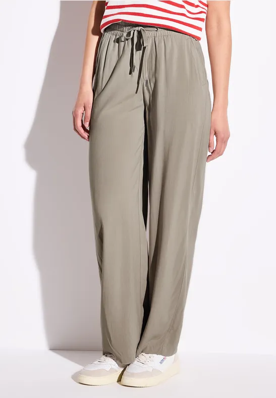 Broeken met wijde pijpen buff grey