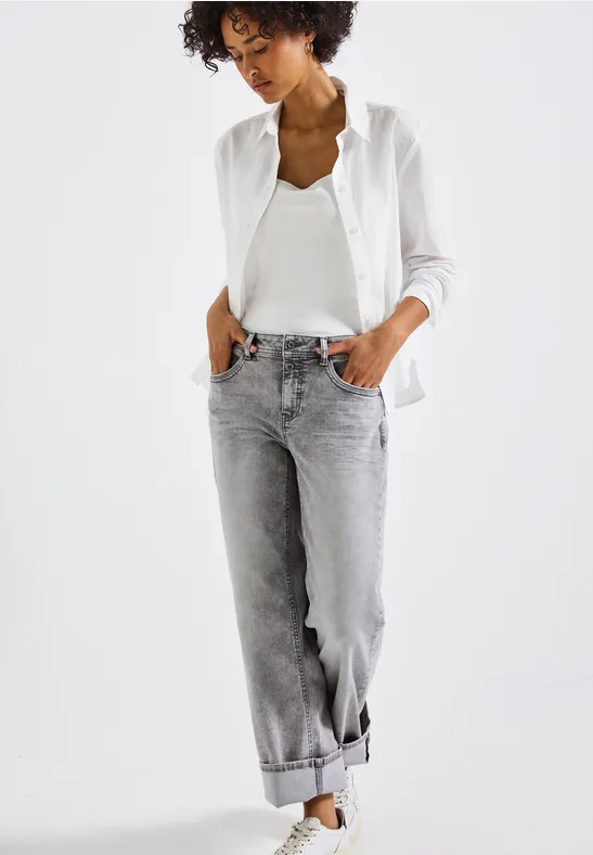 Jeans Straight Legs light ice grey washed