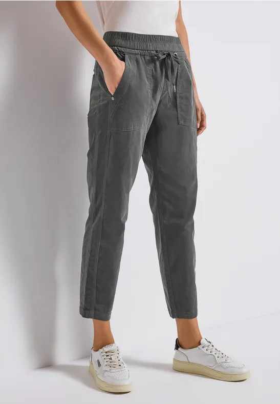 Loose Fit corduroy broek concrete grey
