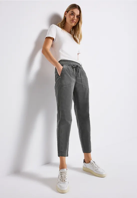Loose Fit corduroy broek concrete grey