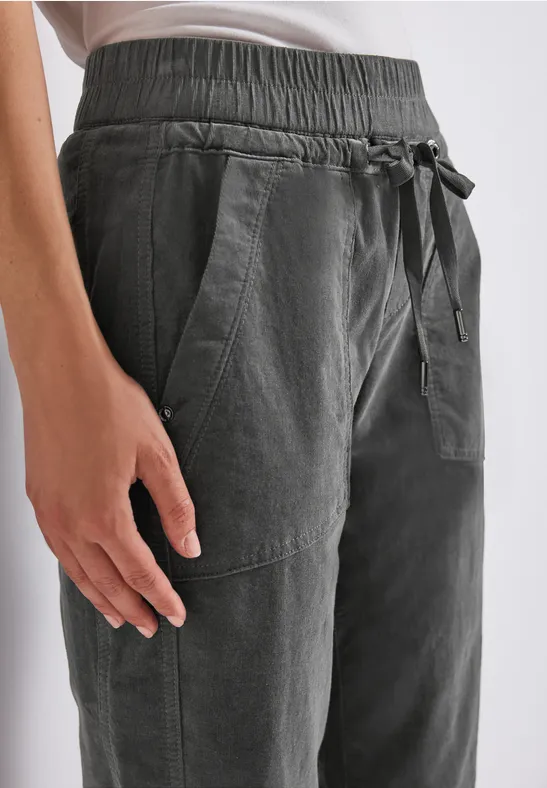 Loose Fit corduroy broek concrete grey