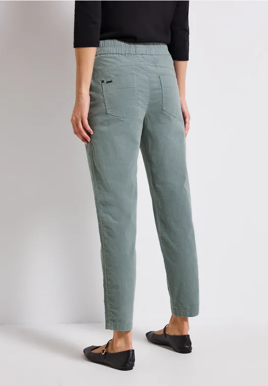Loose Fit corduroy broek washed blue