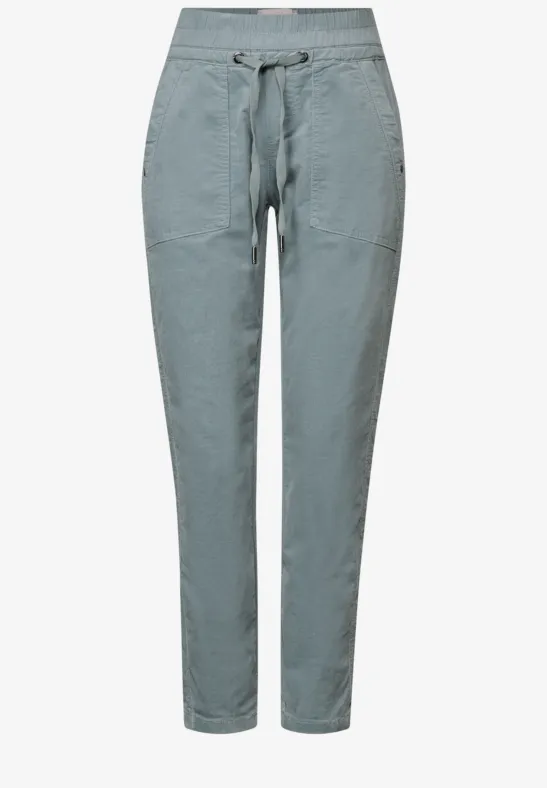 Loose Fit corduroy broek washed blue
