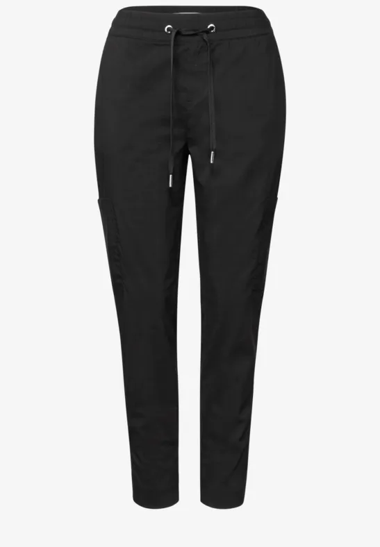 Loose Fit Hose mit Taschen Black
