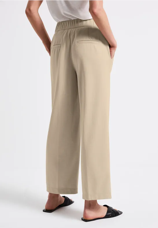 Pantalon piqué Straight Legs coastal beige