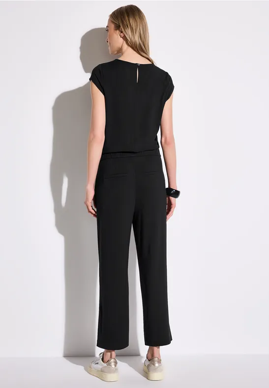 Wide Leg Jersey-Jumpsuit Black