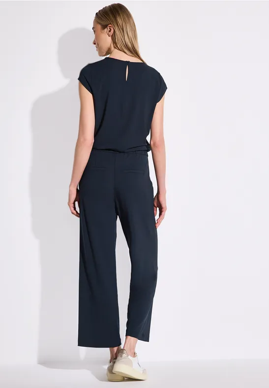 Wide Leg Jersey-Jumpsuit deep blue