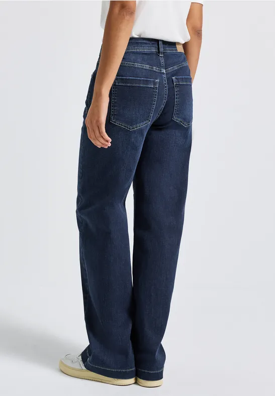 Wide Legs Jeans deep indigo soft washed