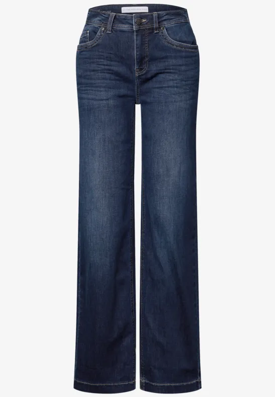 Wide Legs Jeans deep indigo soft washed