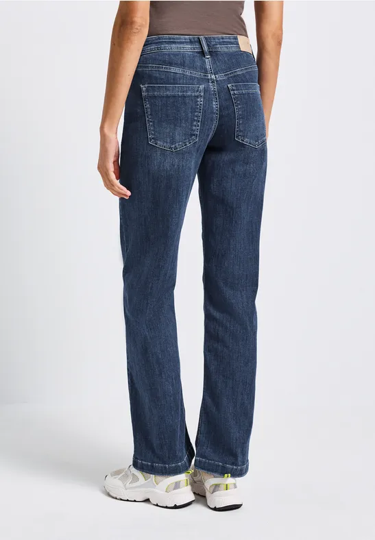 Wide Leg Jeans mid blue soft washed