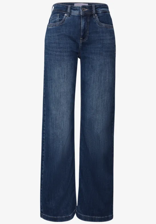 Wide Leg Jeans mid blue soft washed