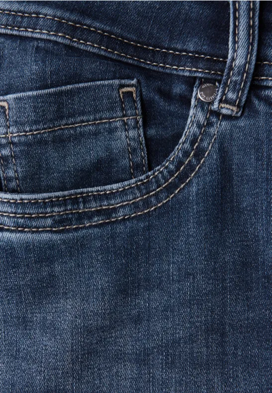 Wide Leg Jeans mid blue soft washed