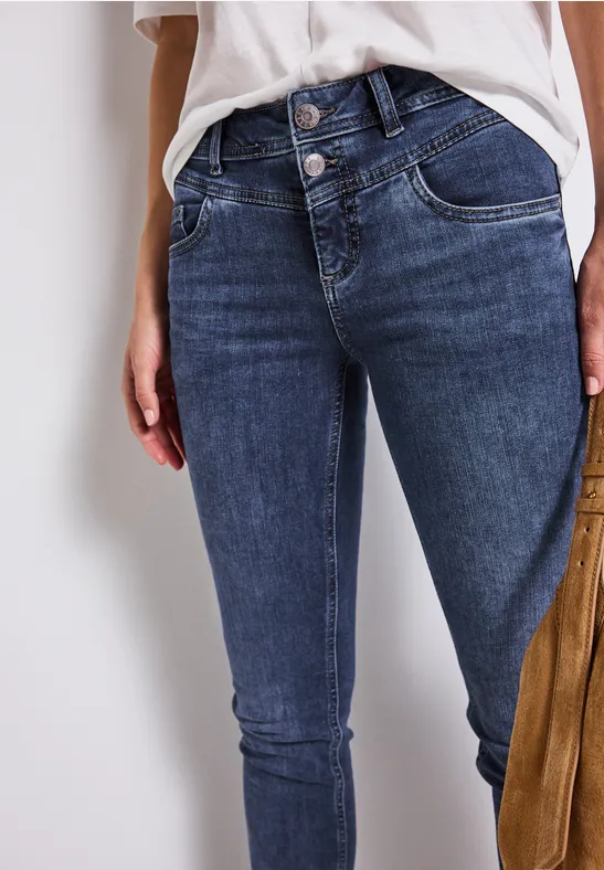 Slim Fit Jeans mid blue random washed