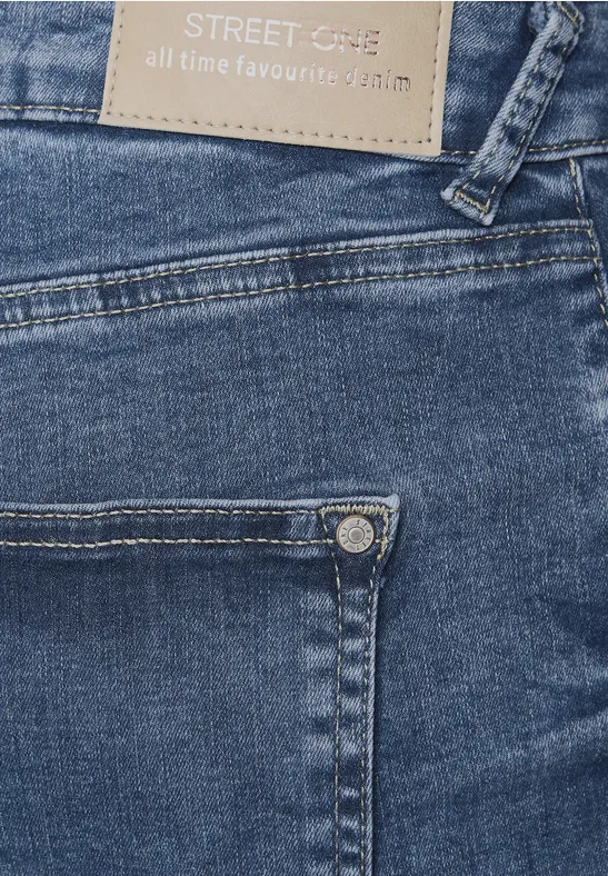 Jeans boyfriend mid blue random washed
