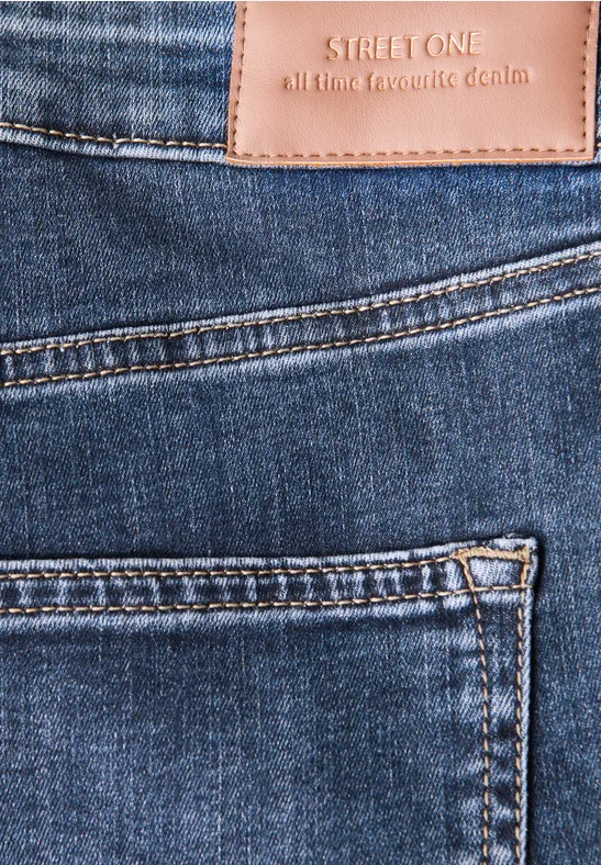 Jeans boyfriend mid blue random washed