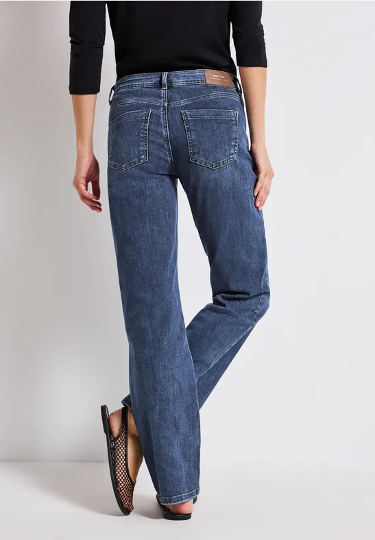 Straight Leg Jeans authentic dark indigo washed