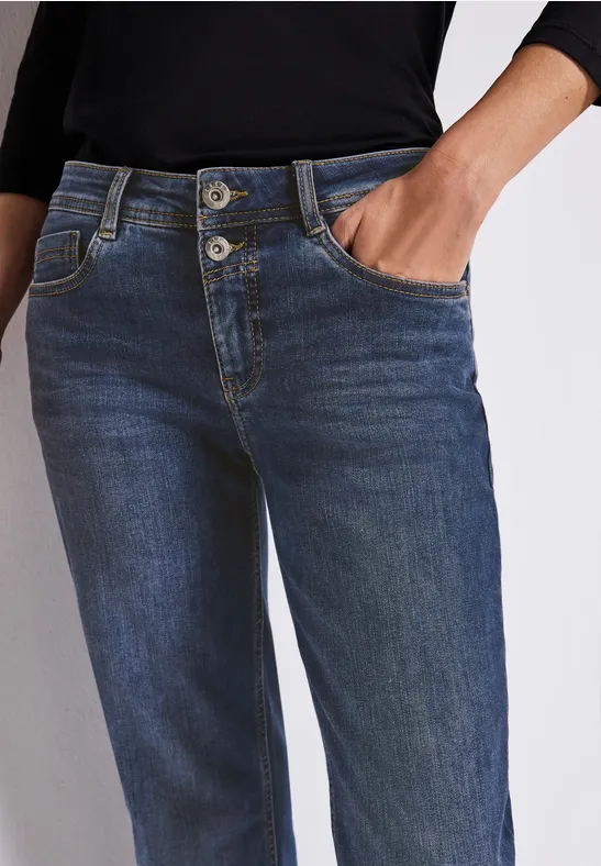Straight Leg Jeans authentic dark indigo washed