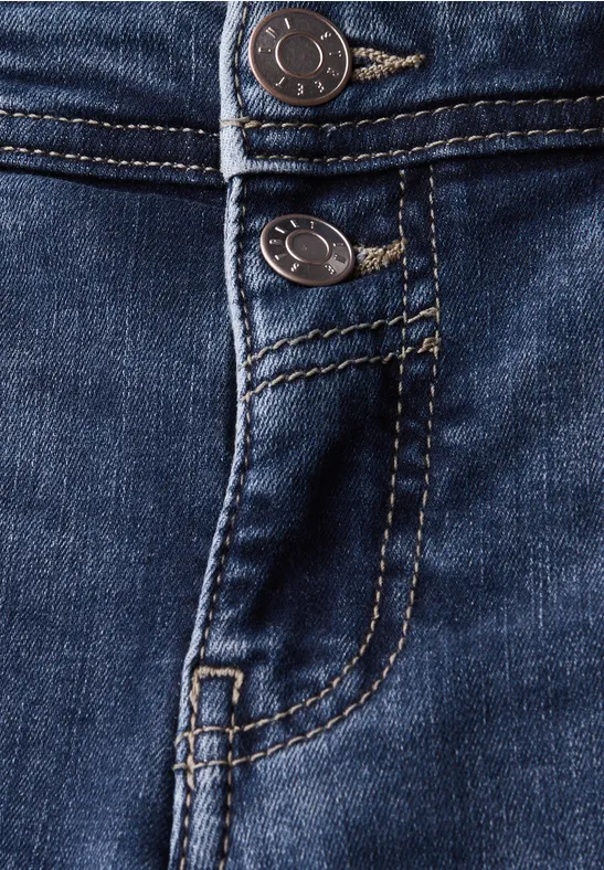 Straight Leg Jeans mid blue random washed
