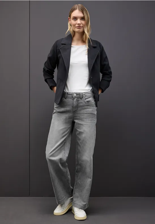Wide Legs Jeans light grey random washed