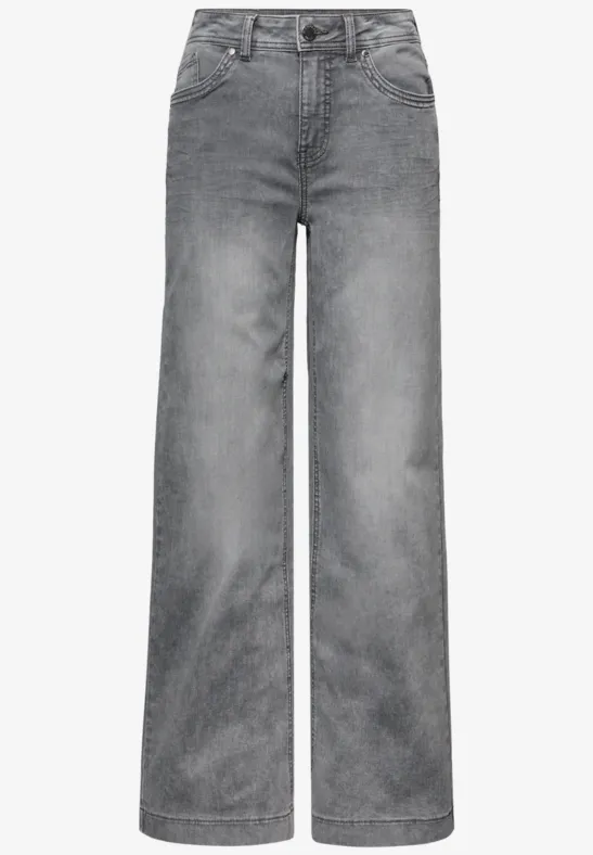 Wide Legs Jeans light grey random washed