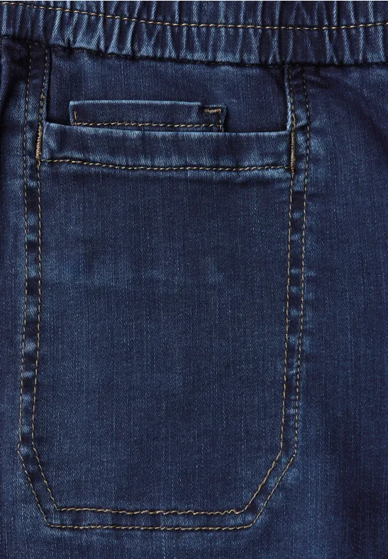 Jeans avec taille élastique deep indigo washed