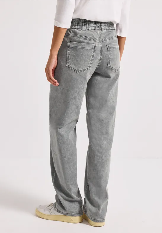 Jeans met elastische tailleband Light Grey Washed