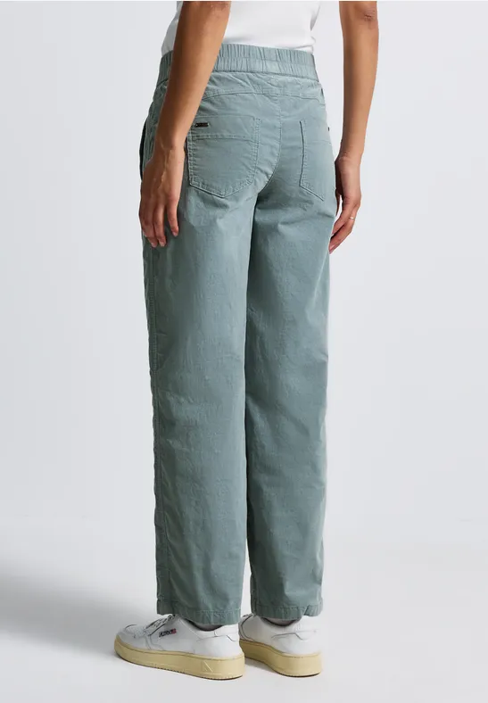 Pantalon en velours côtelé délavé washed blue