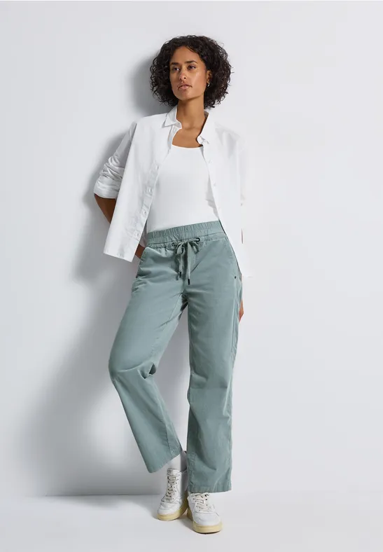 Pantalon en velours côtelé délavé washed blue