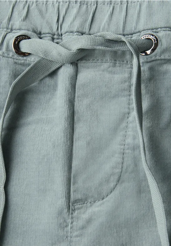 Pantalon en velours côtelé délavé washed blue