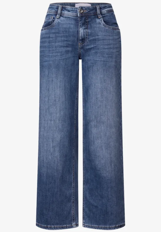 Wide Legs Jeans Mid Blue washed