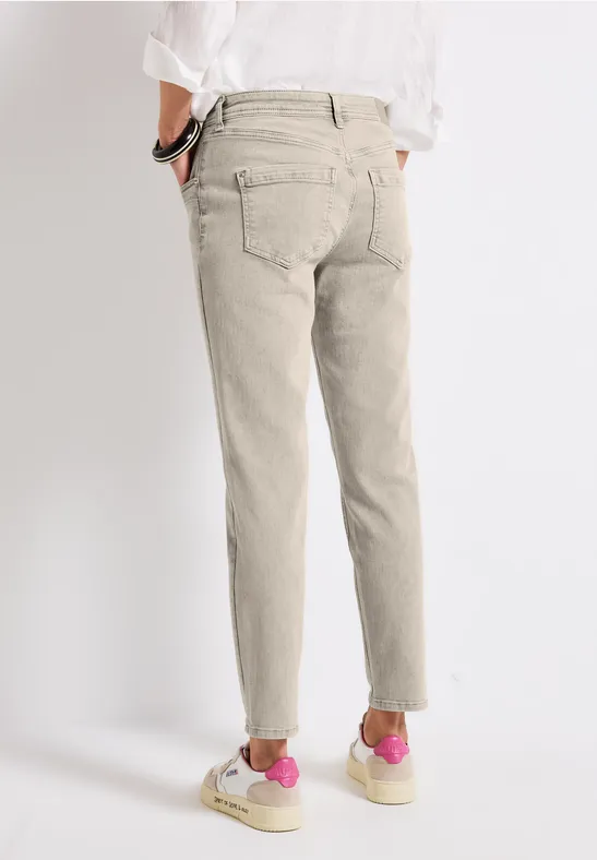 Jeans Loose Fit Beige Washed