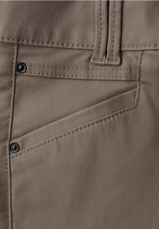 Slim Fit gecoate broek silk brown