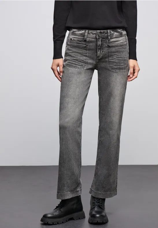 Wide Legs Jeans mid grey washed