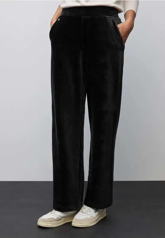 Straight Legs corduroy broek Black