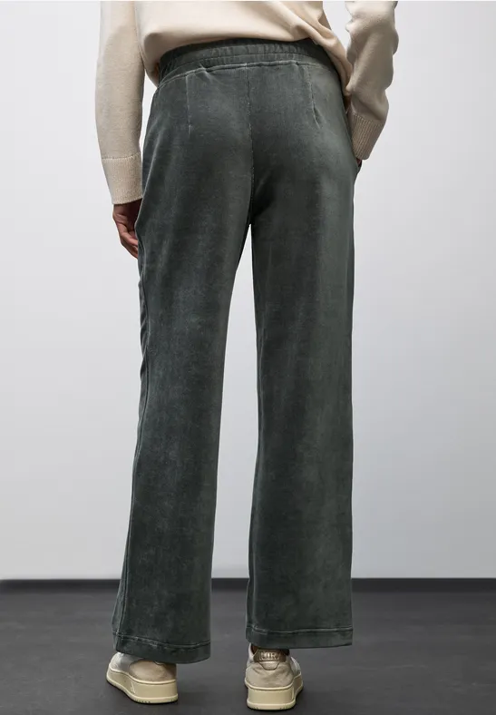 Straight Leg pantalon en velours côtelé balsam green