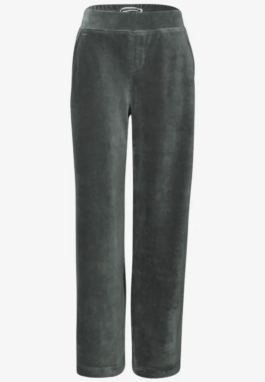 Straight Leg pantalon en velours côtelé balsam green