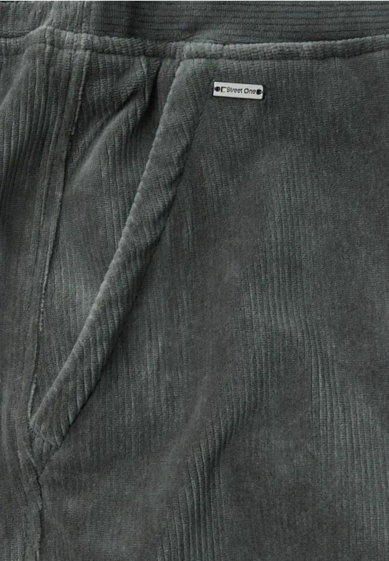 Straight Leg pantalon en velours côtelé balsam green