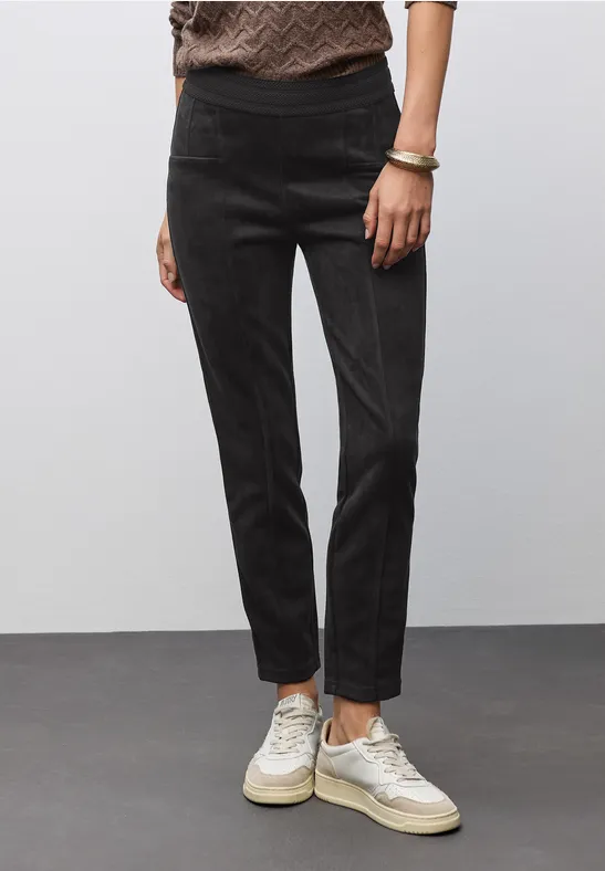 Velours broek Black