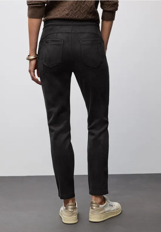 Velours broek Black