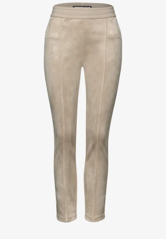 Velours broek dark morn beige