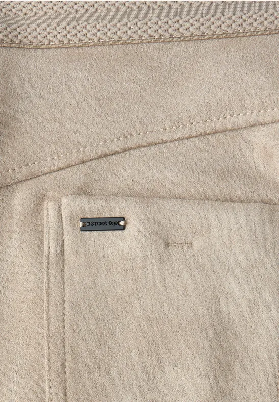 Velours broek dark morn beige