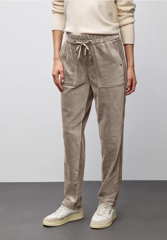 Loose Fit corduroy broek silk brown
